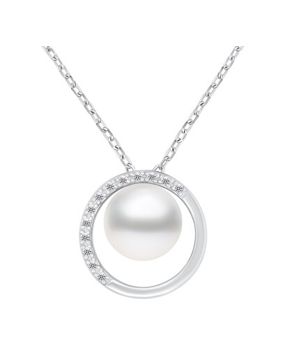 Lykken Pearls pärlhalsband 42+3cm silver