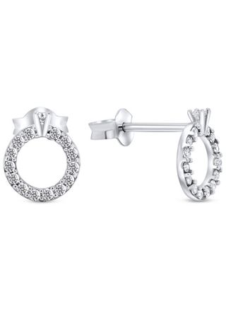 Lykka Casuals runda silverörhängen stift