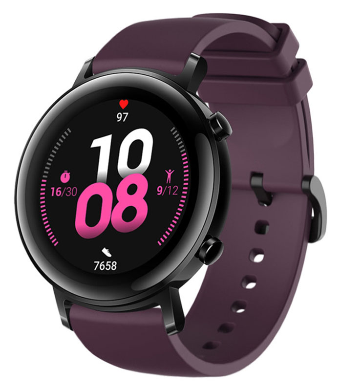 Tiera lila silikonarmband 20 mm med quick release - Svart solki