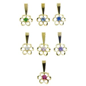 Hängsmycke i 14k guld med zirkonia R8-2 / varierande färger main product photo