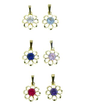 Hängsmycke i 14k guld med zirkonia R8-3 / varierande färger