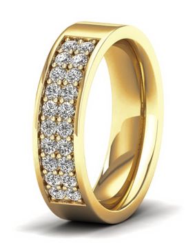 Lykka Elegance dubbel allians diamant ring i gulguld 0,40 ct