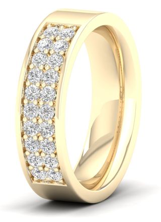 Lykka Elegance dubbel allians diamant ring i gulguld 0,40 ct
