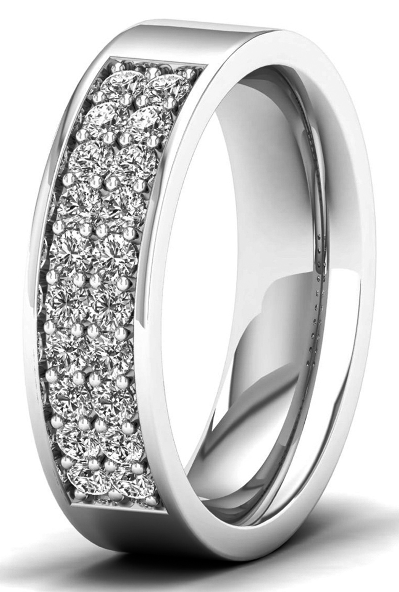 Lykka Elegance dubbel allians diamant ring i vitguld 0,40 ct