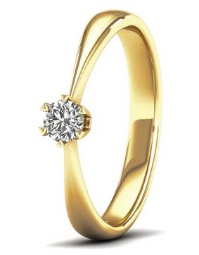 Lykka Elegance diamantring guld solitär 0,15 ct