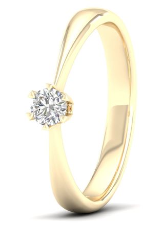 Lykka Elegance diamantring guld solitär 0,15 ct