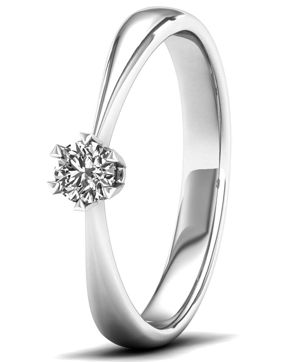 Lykka Elegance diamantring vitguld solitär 0,15 ct
