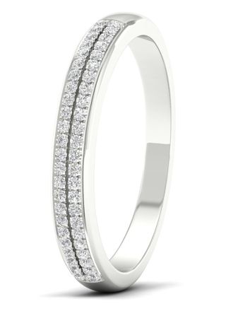 Lykka Elegance dubbel allians diamant ring i vitguld 0,14 ct