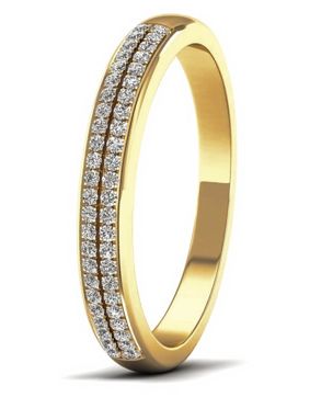 Lykken Elegance dubbel allians diamant ring i gulguld 0,15 ct