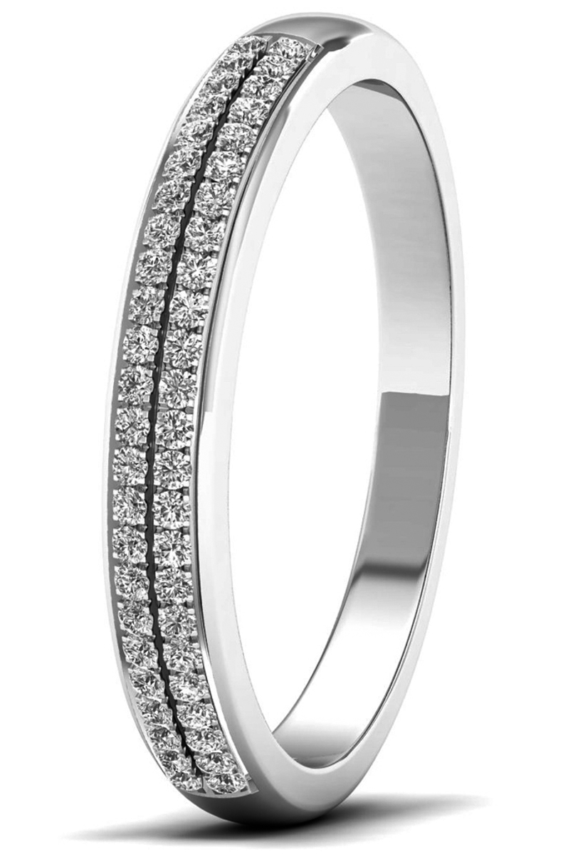 Lykka Elegance dubbel allians diamant ring i vitguld 0,15 ct