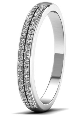 Lykka Elegance dubbel allians diamant ring i vitguld 0,15 ct