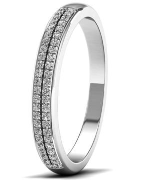 Lykka Elegance dubbel allians diamant ring i vitguld 0,15 ct