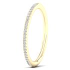 Lykka Elegance tunn halvallians diamantring i gulguld 0,08 ct -180