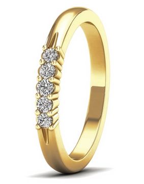 Lykken Elegance diamant alliansring i gulguld 0,14 ct