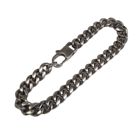 Bosie grått satinborstat pansararmband 8mm SBB-8S-SAT-H, 22,5cm