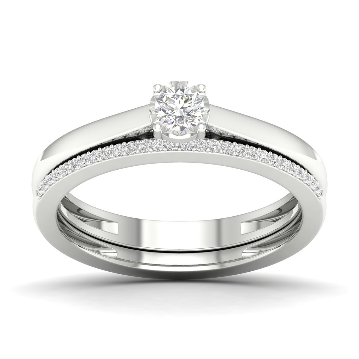 Lykka Elegance solitaire ring i vitguld med diamant 0.18 ct