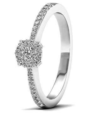 Lykken Elegance sidosten diamantring i vitguld 0,25 ct
