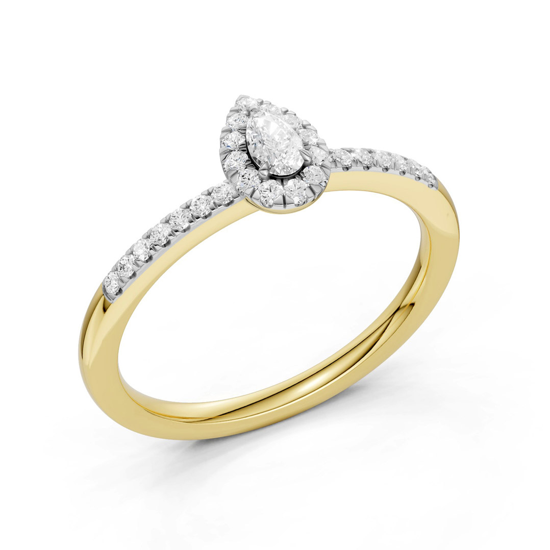 Midem Amsterdam Halo diamantring 0.25ct guld
