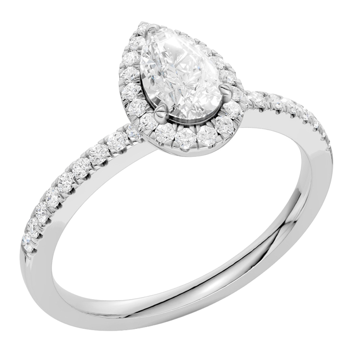 Midem Amsterdam Halo diamantring 0.75ct vitt guld