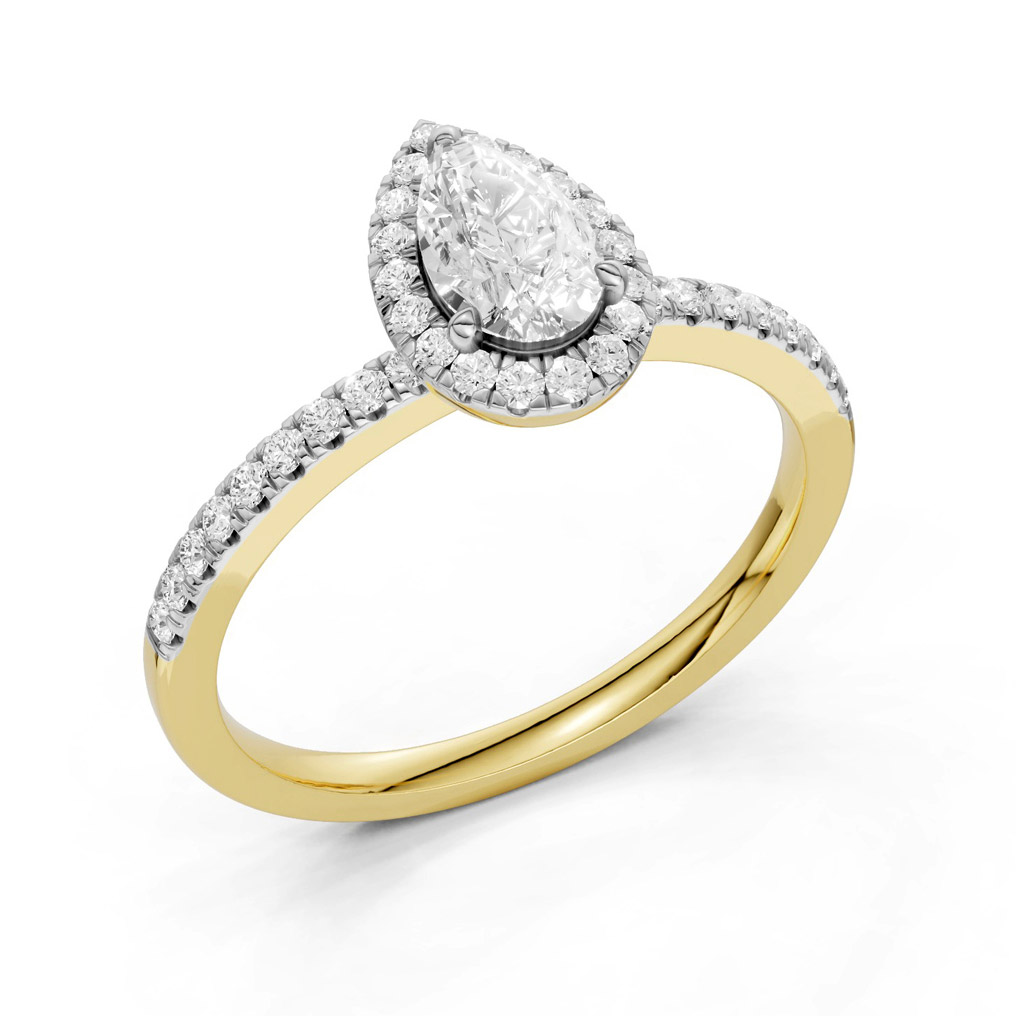 Midem Amsterdam Halo diamantring 0.75ct guld