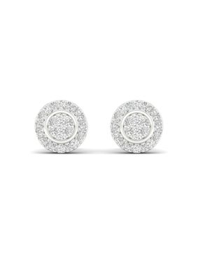 Lykken Elegance vitgulds halo-diamantörhängen 6.9 x 2.6 mm
