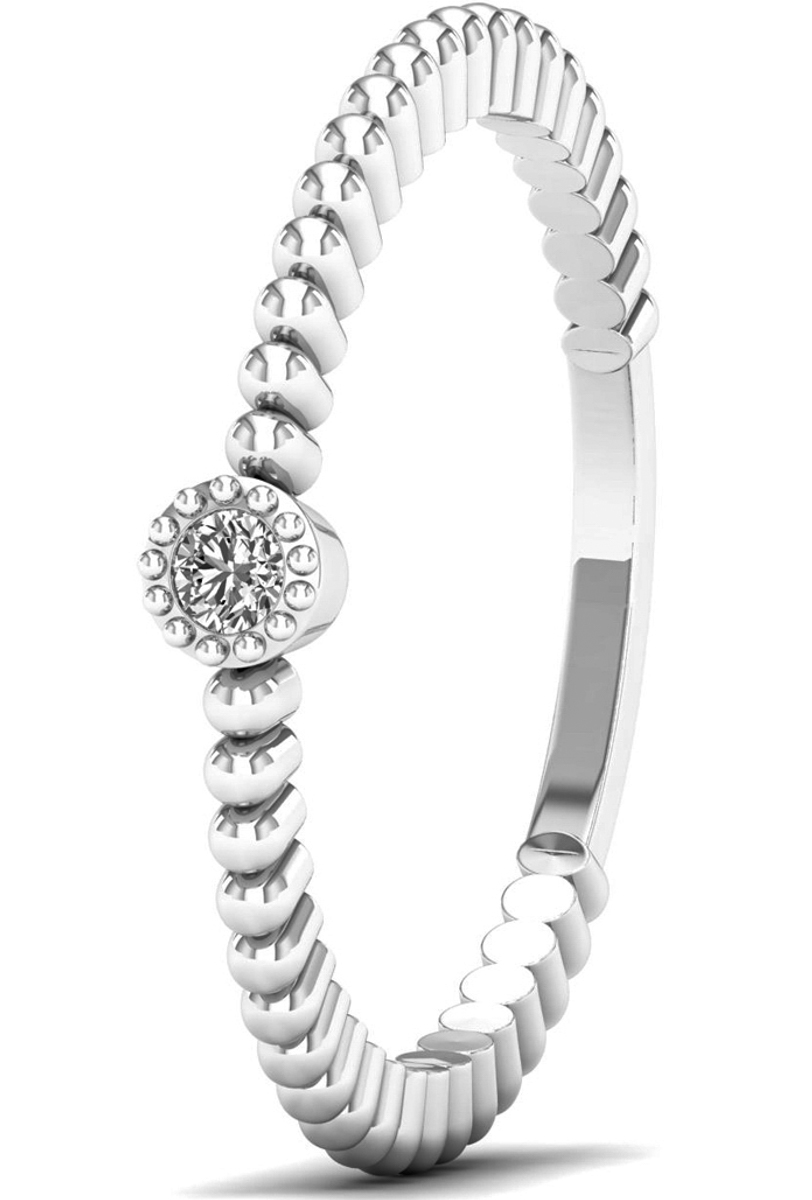 Lykka Elegance solitär diamant ring vitguld med kultråd 0,03 ct