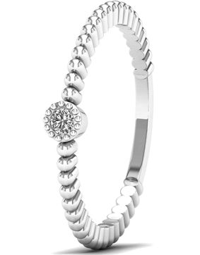 Lykka Elegance solitär diamant ring vitguld med kultråd 0,03 ct