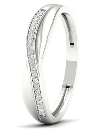 Lykka Elegance crossover diamant ring i vitguld 0,07 ct