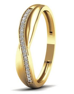 Lykka Elegance crossover diamant ring i gulguld 0,07 ct