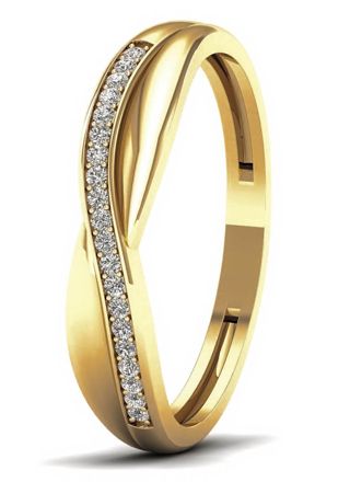 Lykka Elegance crossover diamant ring i gulguld 0,07 ct