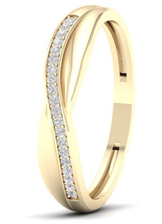 Lykka Elegance crossover diamant ring i gulguld 0,07 ct
