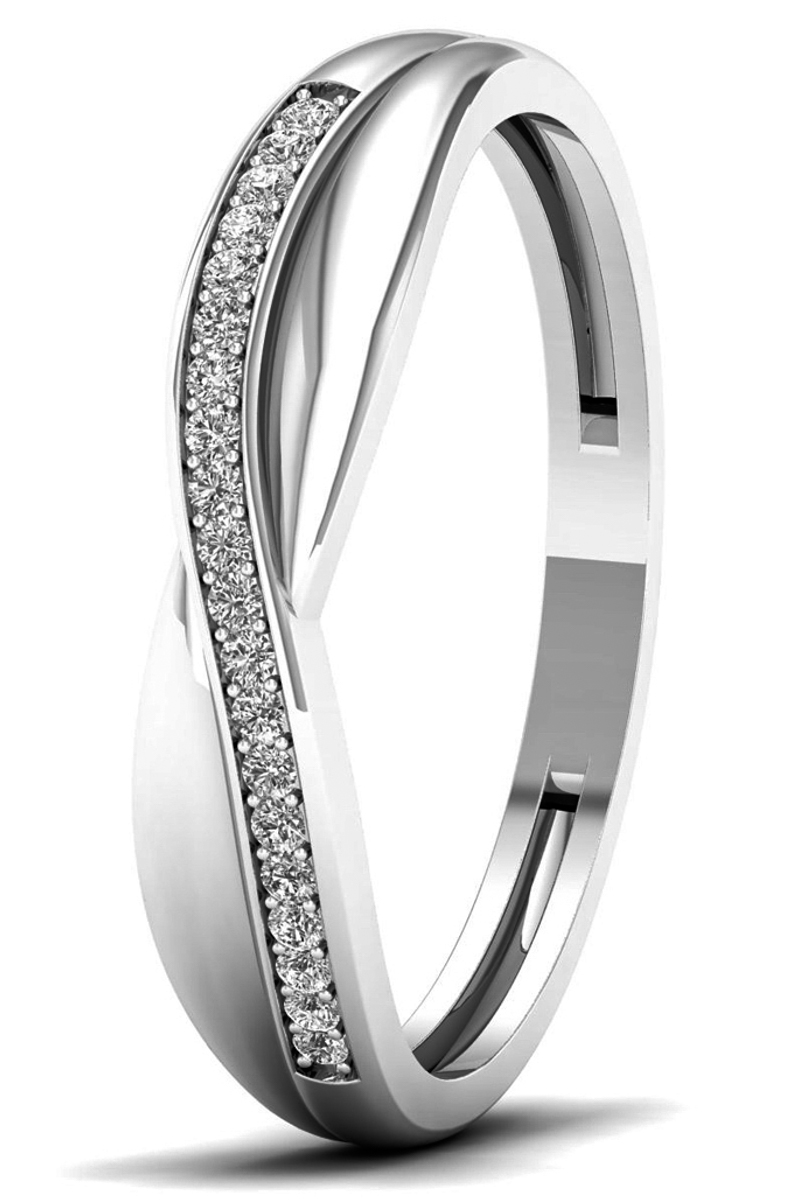 Lykka Elegance crossover diamant ring i vitguld 0,07 ct