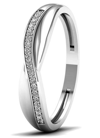 Lykka Elegance crossover diamant ring i vitguld 0,07 ct