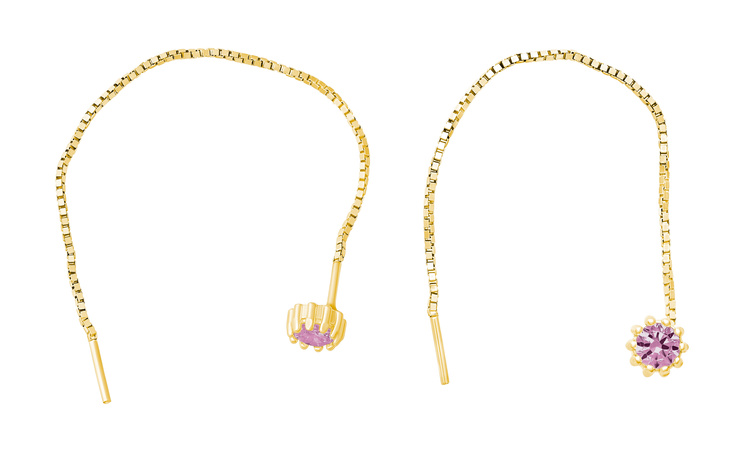 Lempikoru Bud solitär kedjeorhangen pink guldpläterat 53 079 06 070