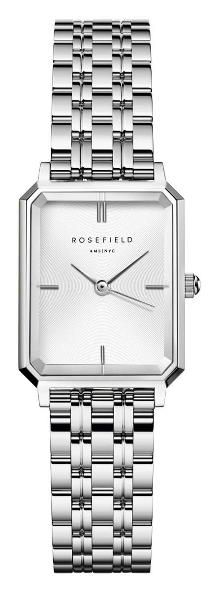 Rosefield The Octagon XS White Sunray Steel Duotone Silver Gold OWDSG-O62 -  klockmagasinet.com
