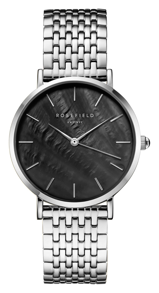Rosefield The Upper East Side Black MOP Steel Silver UBSSS-U36