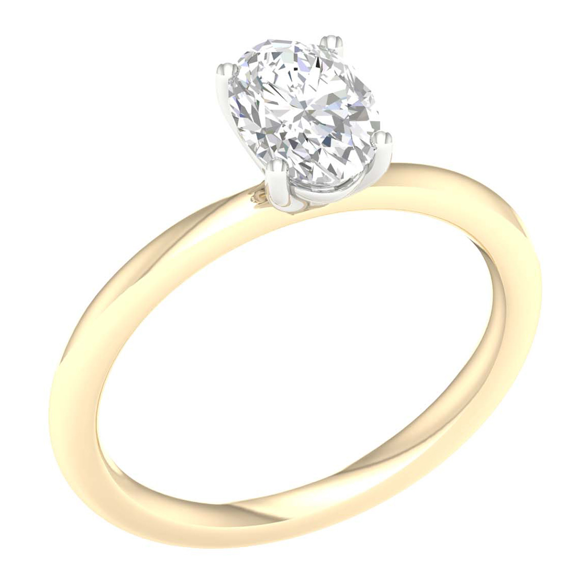 Lykken Elegance oval diamantring guld 1.00 ct-165