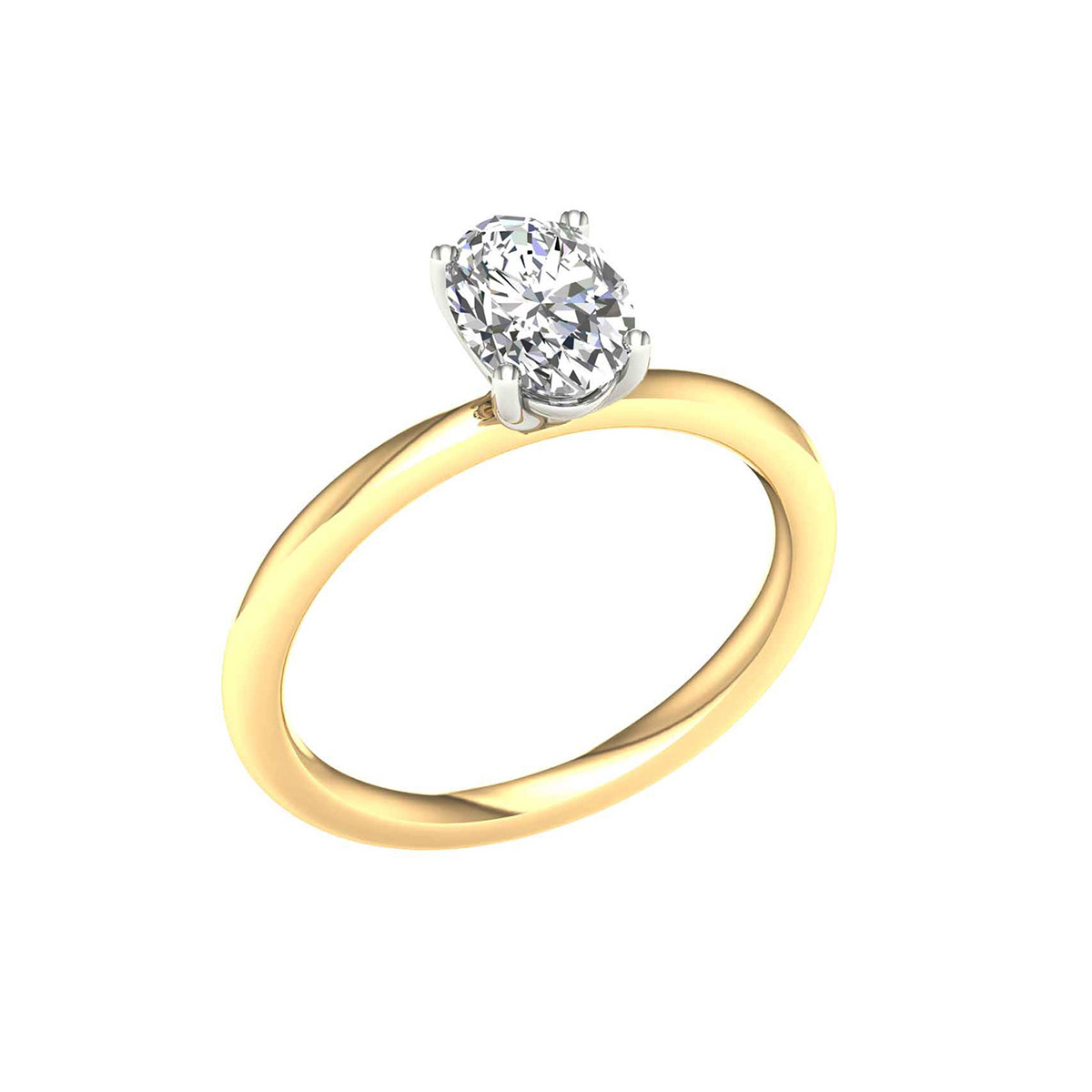 Lykken Elegance oval diamantring guld 1.00 ct