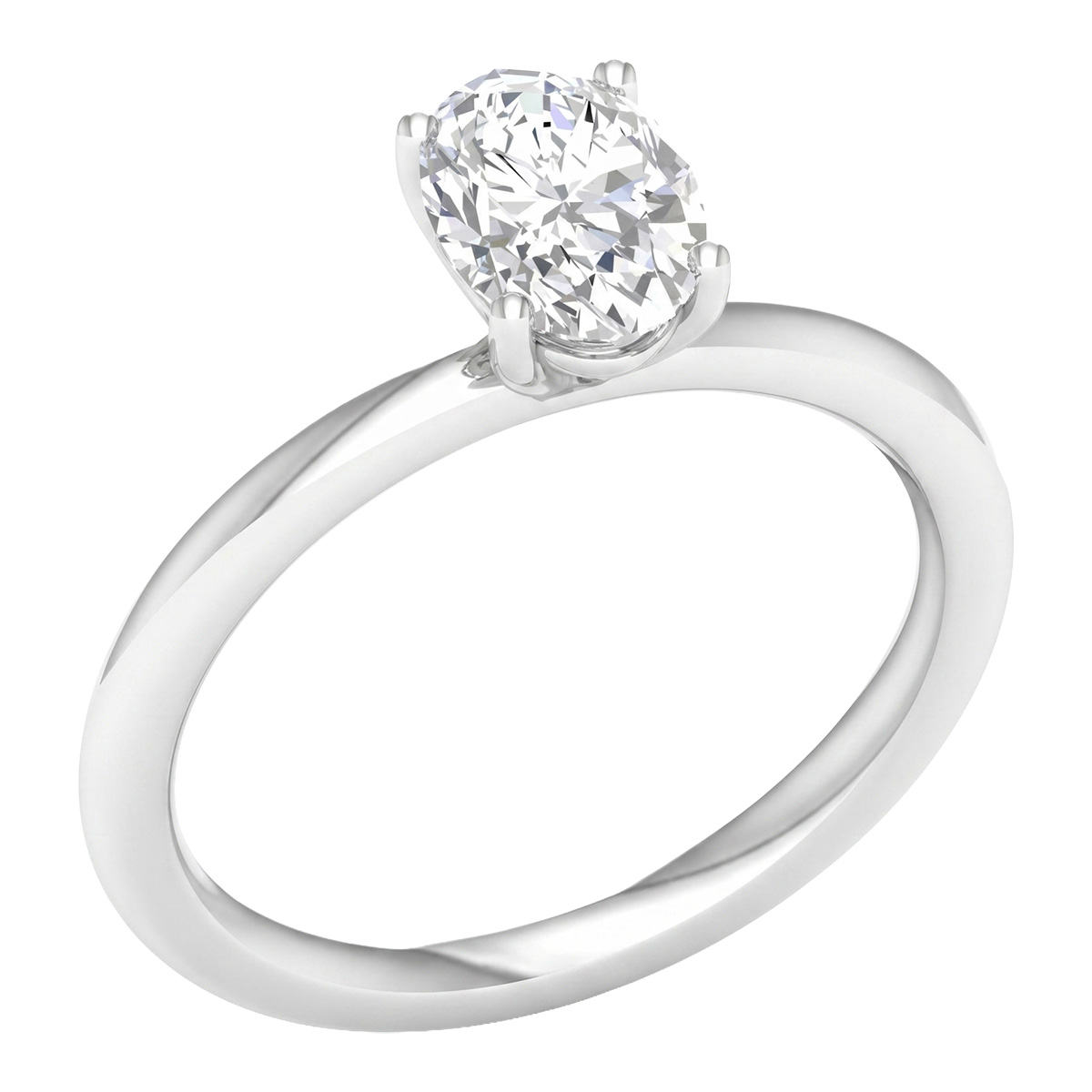 Lykken Elegance oval diamantring vitt guld 1.00 ct-160