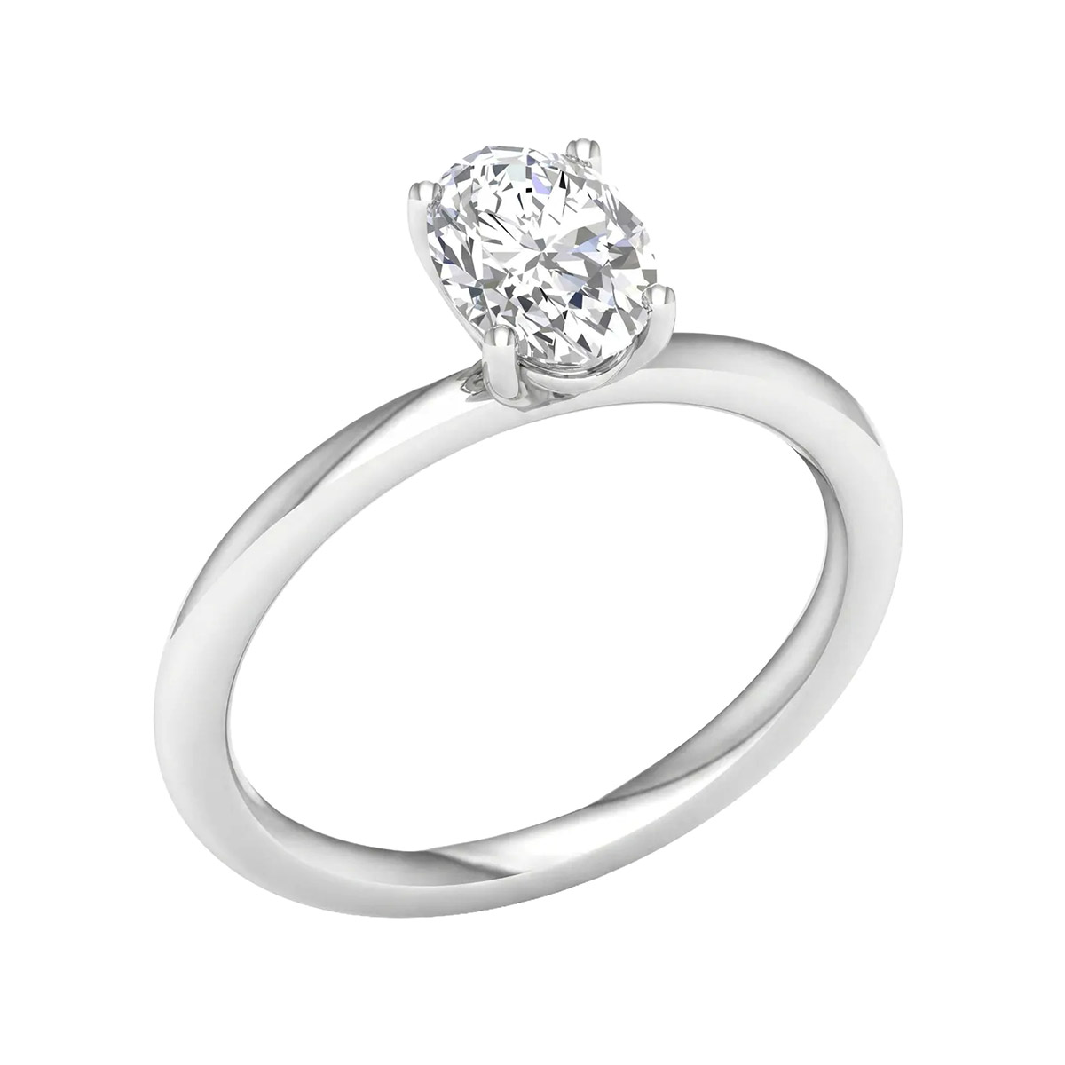 Lykken Elegance oval diamantring vitt guld 1.00 ct
