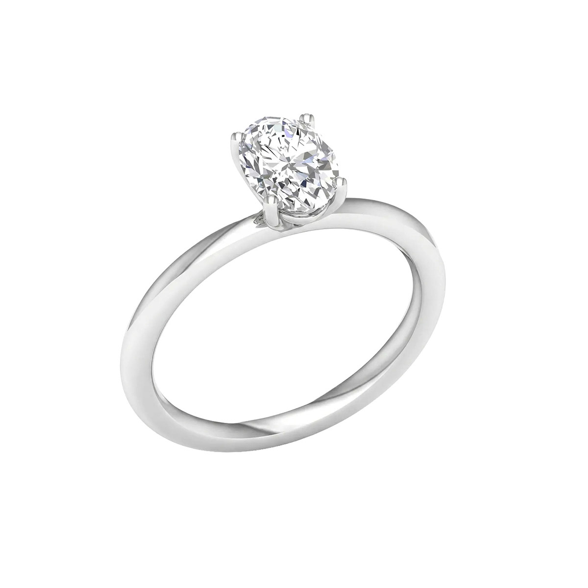 Lykken Elegance oval diamantring vitt guld 1.00 ct