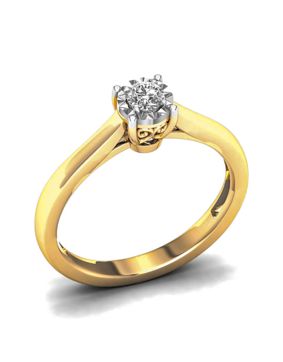 Lykken Elegance enstens diamantring 0,10 ct gulguld