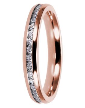 Bosie roseguldpläterad alliansring med zirconia stenar ST3453-3 PVD-ROSE