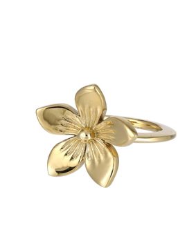 Lykken Trend förgylld blomma stålring 2 mm