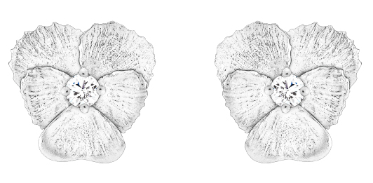 Tammi Jewellery Viola vit zirkonia silver örhängen S4528Z