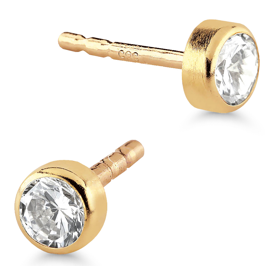 Guldörhängen 4mm zirkon SA-0206/04Z