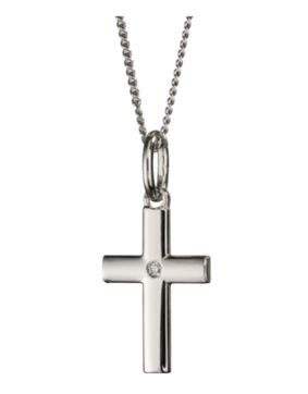 Saurum konfirmation kors silver SA501730000 med diamant