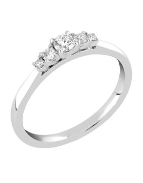 Sandberg Taivaanranta 0.18ct rividiamantring V-395w-SYN