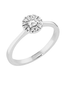 Sandberg Toivomuslähde diamantring halo V-687w