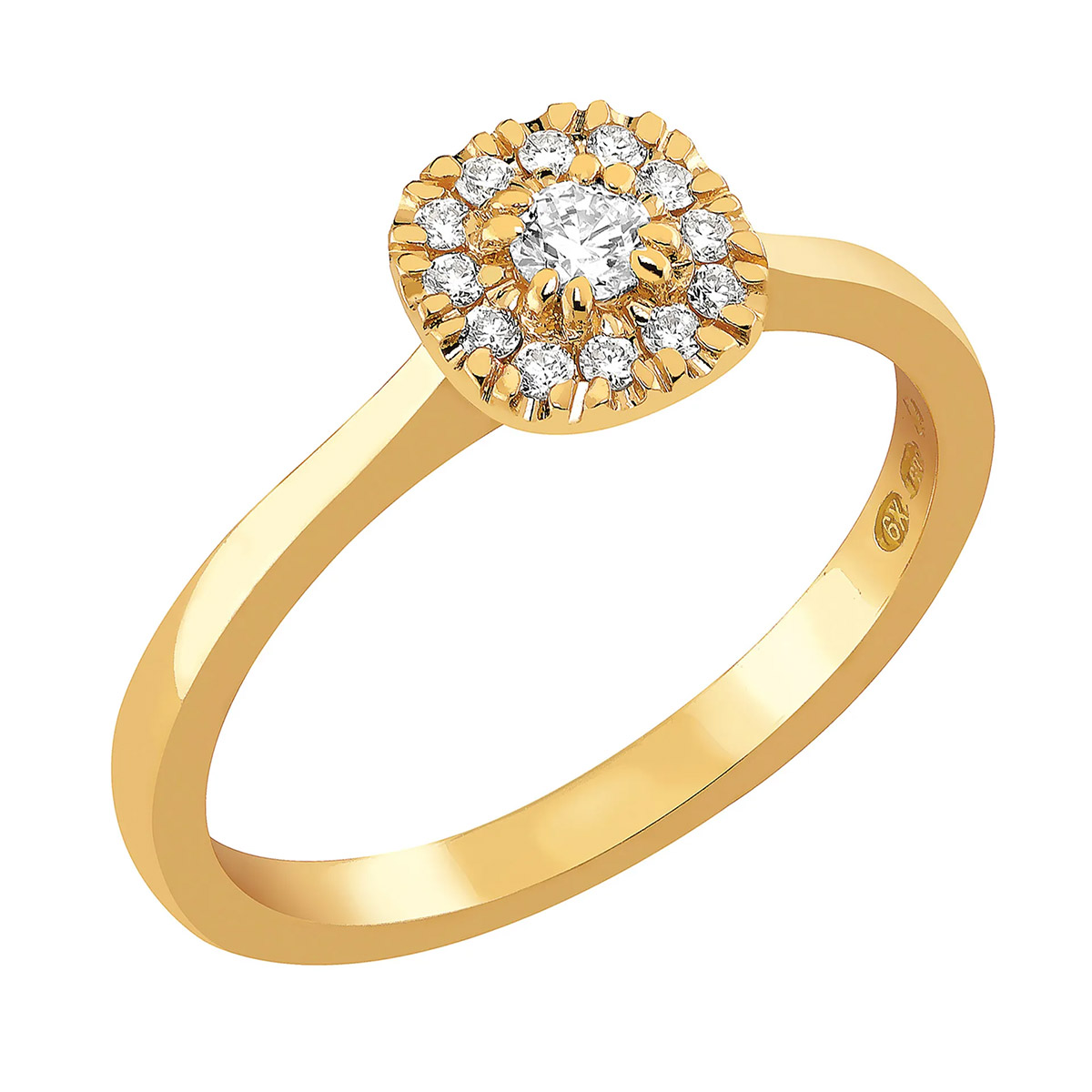 Sandberg Toivomuslähde diamantring halo V-704k-165